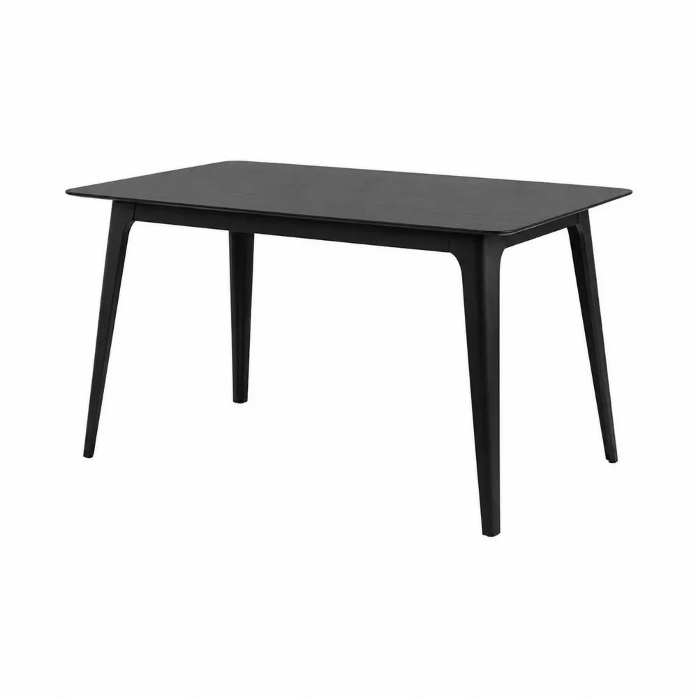 Esstisch Rechteckig Schwarz Holz 120x80x75 cm