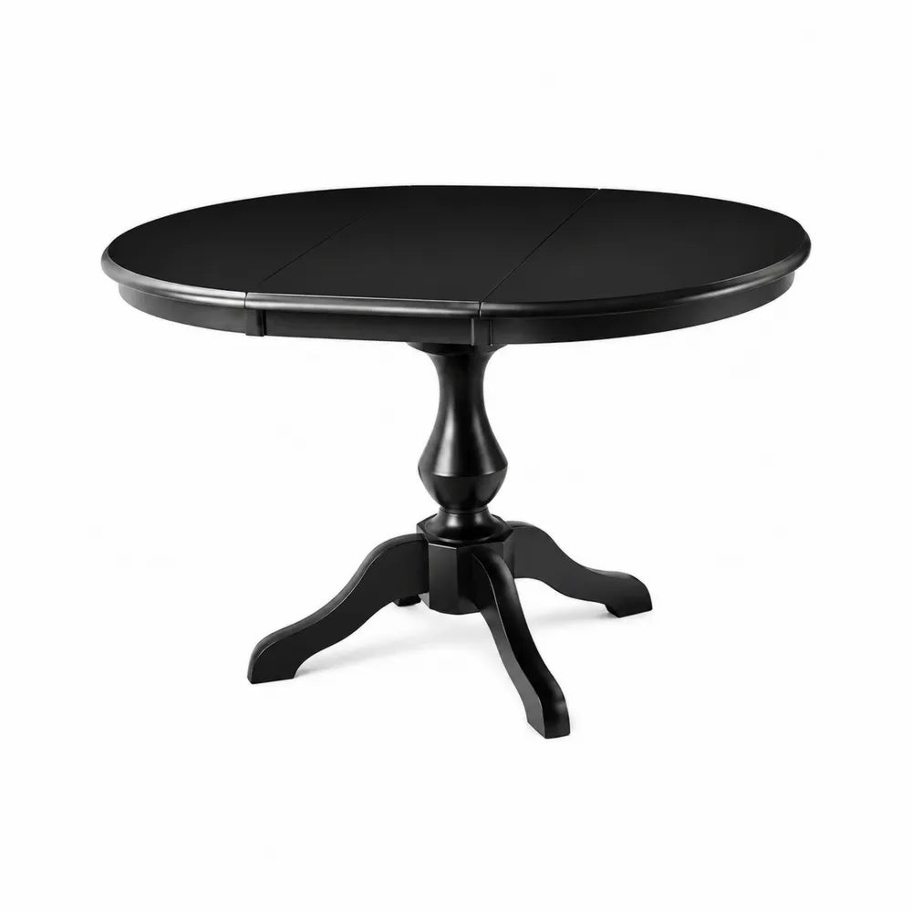 Esstisch oval Massivholz Schwarz 120x75 cm