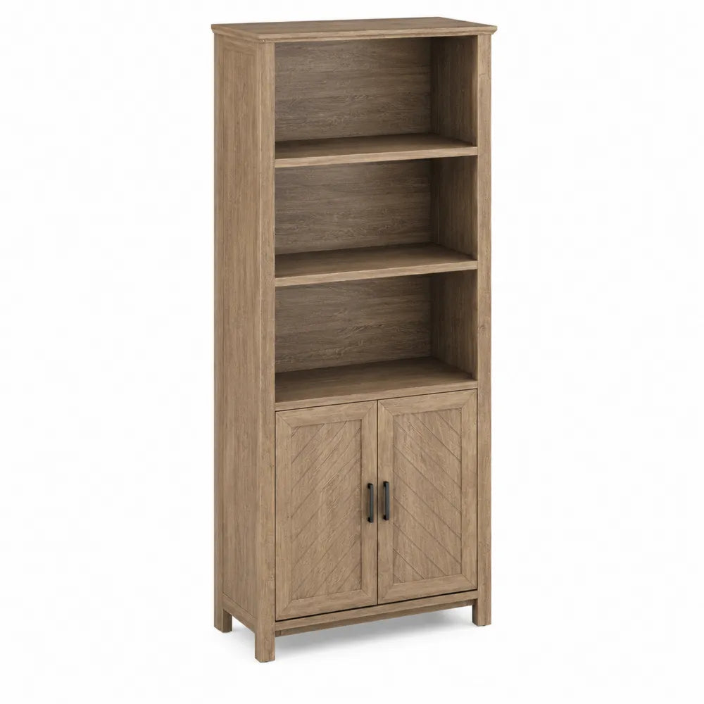 Bücherregal mit Türen Holzoptik 180cm H x 80cm B x 30cm T